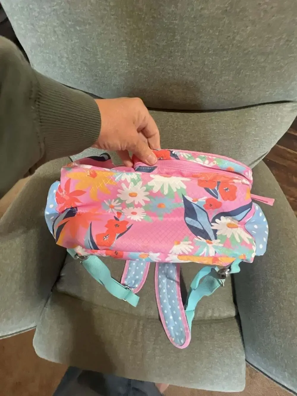 Matilda Jane Everything Packed Cooler Backpack Pink Floral Daisy like new